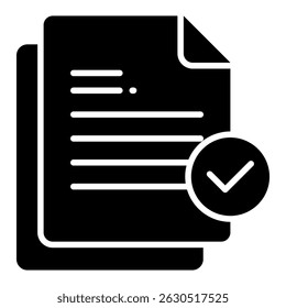 Contract gylph icon. Simple vector icon design in gylph style. Editable vector format