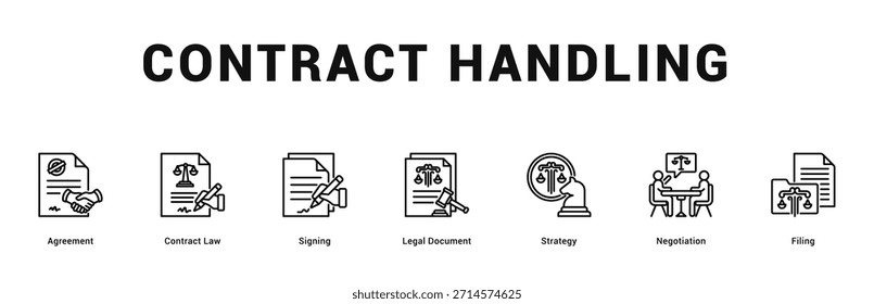 Ilustración de Anuncio de Web moderno y limpio con iconos temáticos para la comunicación visual