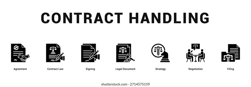Ilustración de Anuncio de Web moderno y limpio con iconos temáticos para la comunicación visual