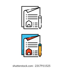Contract home icon design in two variation color