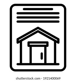Vertrag über das Haussymbol. Rahmenvertrag für Haus-Vektorsymbol für Webdesign einzeln auf weißem Hintergrund