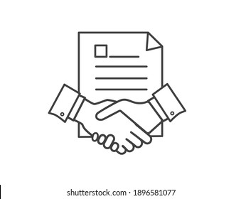 Contract icon. Agreement icon isolated on white background. Flat design. Business concept. Vector illustration.