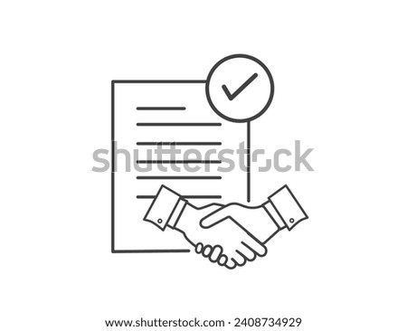 Contract icon. Agreement icon isolated on white background. Flat design. Business concept. Vector illustration.