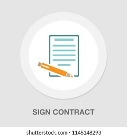 The contract icon. Agreement and signature, pact, accord, convention symbol. Flat Vector illustration