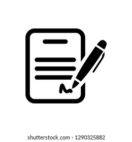 The contract icon. Agreement and signature, pact, accord, convention symbol. Flat Vector illustration - Vector