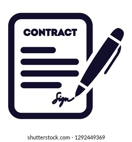 Contract Icon Agreement Signature Pact Accord Stock Vector (royalty 