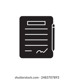 contract icon, Agreement and signature template for graphic and web design. vector illustration