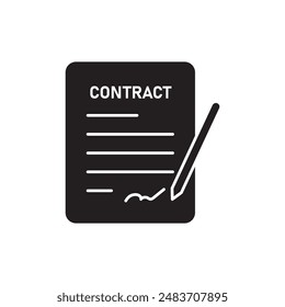 contract icon, Agreement and signature template for graphic and web design. vector illustration