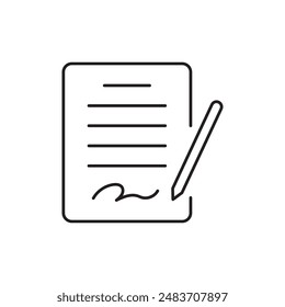 contract icon, Agreement and signature template for graphic and web design. vector illustration