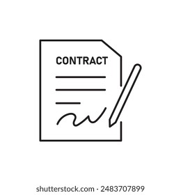 contract icon, Agreement and signature template for graphic and web design. vector illustration