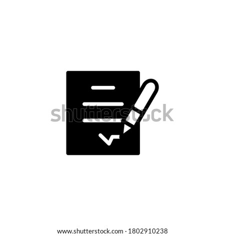 Contract Icon in black flat glyph, filled style isolated on white background
