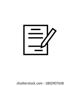 Contract Icon  in black line style icon, style isolated on white background