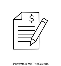 Contract Icon  in black line style icon, style isolated on white background