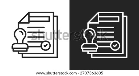 Contract Icon In Black And White Line Style
