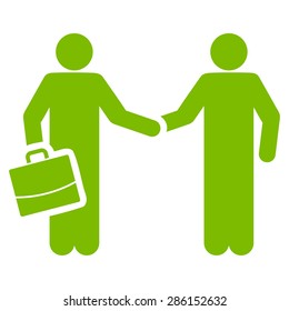 Contract icon from Business Bicolor Set. This flat vector symbol uses eco green color, rounded angles, and isolated on a white background.