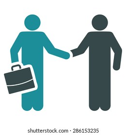 Contract icon from Business Bicolor Set. This flat vector symbol uses soft blue colors, rounded angles, and isolated on a white background.