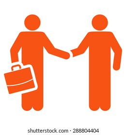 Contract icon from Business Bicolor Set. This flat vector symbol uses orange color, rounded angles, and isolated on a white background.