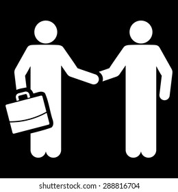 Contract icon from Business Bicolor Set. This flat vector symbol uses white color, rounded angles, and isolated on a black background.