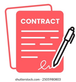 contract icon And bussiness handshake