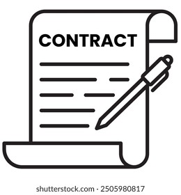 contract icon And bussiness handshake
