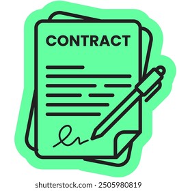 contract icon And bussiness handshake
