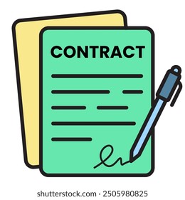 contract icon And bussiness handshake