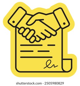 contract icon And bussiness handshake