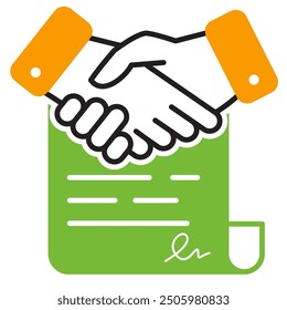 contract icon And bussiness handshake