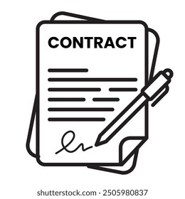 contract icon And bussiness handshake