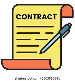 contract icon And bussiness handshake