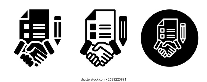 Symbol für Vertragssymbol und gemischtes Vektorgrafik