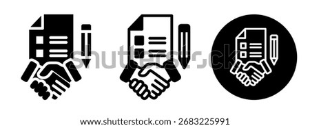 Contract Icon Collection Glyph and Mixed Vector Illustration