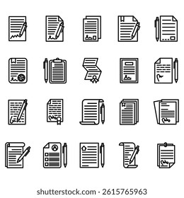 contract icon collection, style outline