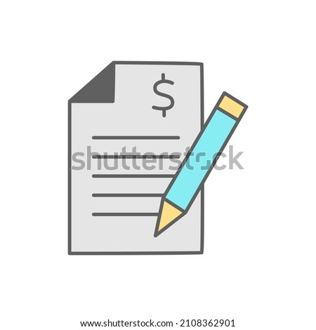 Contract Icon in color icon, isolated on white background 