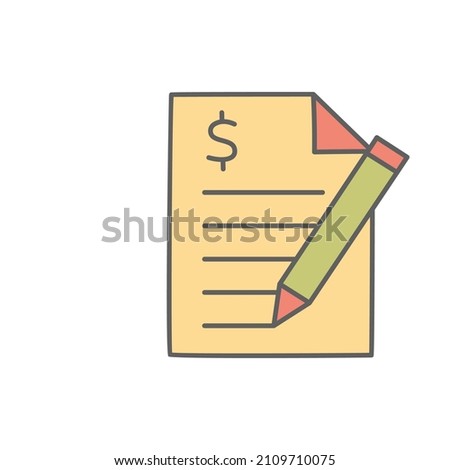 Contract Icon in color icon, isolated on white background 