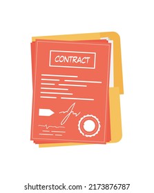Contract icon. The concept of getting a job. Isolated. Vector.