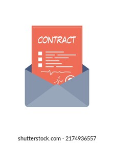 Contract icon. The concept of getting a job. Isolated. Vector.