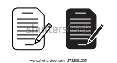Contract icon concept. pixel perfect linear ui icon.