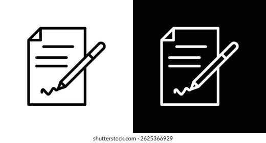 Concepto de icono de contrato de trazo sobre fondo blanco