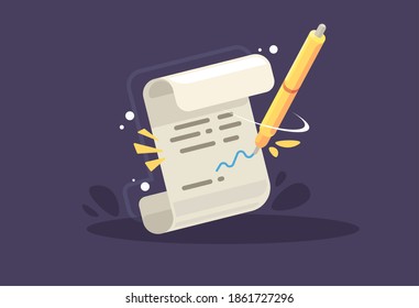 Contract icon. Creative illustration of signing a contract, business concept.