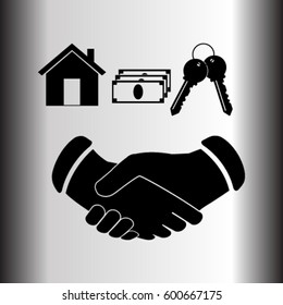 Contract icon, deal vector illustration
