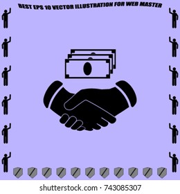 Contract icon, deal vector illustration