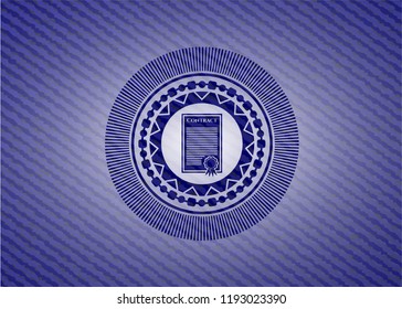 contract icon with denim texture
