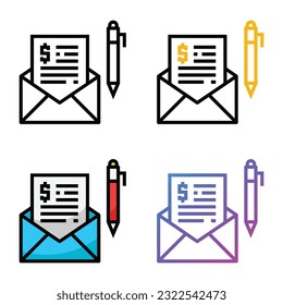 Contract icon design in four variation color