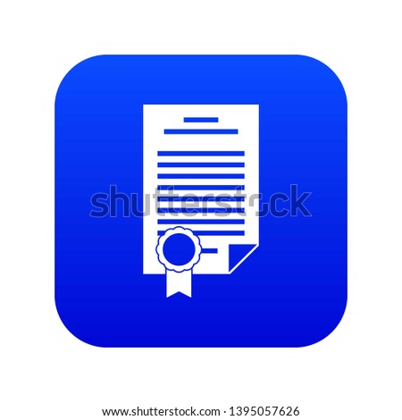 Contract icon digital blue for any design isolated on white vector illustration