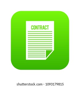 Contract icon digital green for any design isolated on white vector illustration