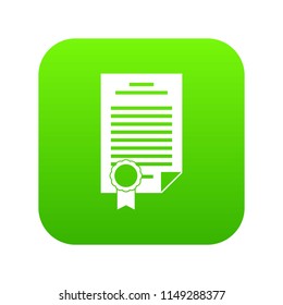 Contract icon digital green for any design isolated on white vector illustration