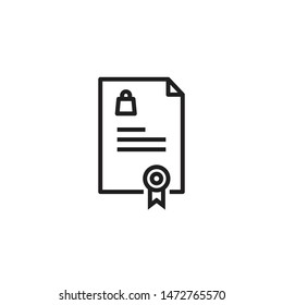 Contract icon. Diploma vector icon. Certificate symbol. Modern, simple flat vector illustration for web site or mobile app
