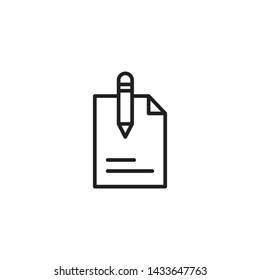 Contract Icon. Document vector icon. Edit project symbol. Agreement Trendy Flat style for graphic design, Web site, UI. EPS10. - Vector illustration