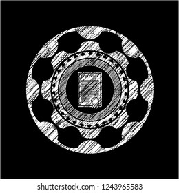 contract icon drawn on a blackboard